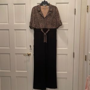 Leopard and black jumpsuit